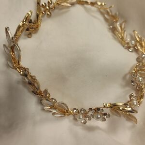 Gold and Silver Leaf Pearl Headband